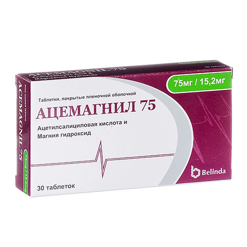 Ацемагнил 75 таб. 75мг/15,2мг №30	