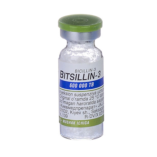 Бициллин-3 пор. д/ин. 600000ед, цена –  бициллин-3 пор. д/ин .