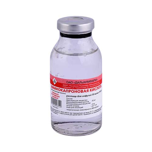 Aminokapronovaya kislota r-r d/inf. 50mg/ml 100ml