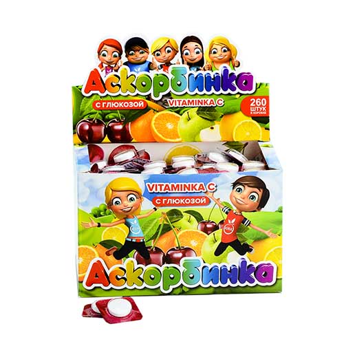 Askorbinka s glyuk. vishnya tab. 1,4g №1x260